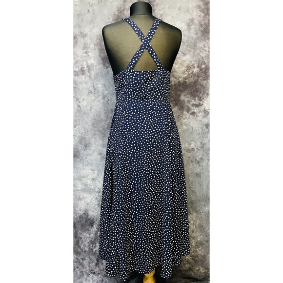 Anthropologie Kimchi Blue Navy /Ivory Print Midi Dress Size 8 - Picture 4 of 5